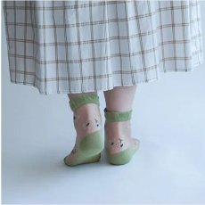画像7: エトワール海渡　シースルーソックス　通年素材　クルー丈　シルク混　草花柄《4色、22〜24cm》 3足入【5%特別ポイント品】 (7)