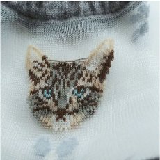 画像2: エトワール海渡　シースルーソックス　クルー丈　カシミヤ混　猫柄《3色、22〜24cm》 3足入【5%特別ポイント品】 (2)