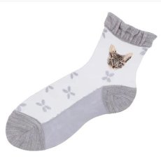 画像3: エトワール海渡　シースルーソックス　クルー丈　カシミヤ混　猫柄《3色、22〜24cm》 3足入【5%特別ポイント品】 (3)