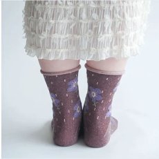 画像5: エトワール海渡　毛混　手篝(かがり)ソックス　フロート花柄《3色、23〜25cm》 3足入【5%特別ポイント品】 (5)