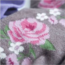 画像3: エトワール海渡　ギュレ　カシミヤ混　大バラ柄　靴下《6色、22〜25cm》 3足入【5%特別ポイント品】 (3)