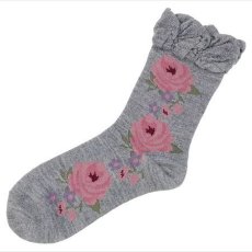 画像4: エトワール海渡　ギュレ　カシミヤ混　大バラ柄　靴下《6色、22〜25cm》 3足入【5%特別ポイント品】 (4)