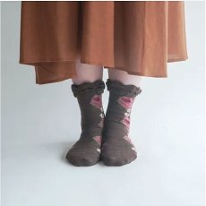 画像5: エトワール海渡　ギュレ　カシミヤ混　大バラ柄　靴下《6色、22〜25cm》 3足入【5%特別ポイント品】 (5)