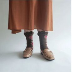 画像7: エトワール海渡　ギュレ　カシミヤ混　大バラ柄　靴下《6色、22〜25cm》 3足入【5%特別ポイント品】 (7)