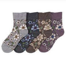 画像1: エトワール海渡　かかとケア　秋冬用美容ソックス　お花総柄《4色、22〜24cm》 2足入 (1)