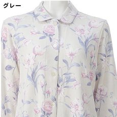 画像5: ミラ・ショーン(mila　schon)　花柄プリント　秋冬用　前開きレディースパジャマ《M・L、3色》 (5)