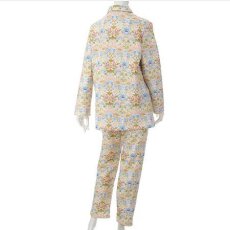 画像2: ウィリアムモリス　中綿入り　冬用　前開き婦人V＆Aパジャマ　いちご泥棒柄《M・L、4色》 (2)