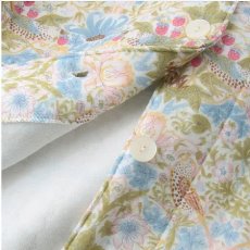 画像4: ウィリアムモリス　中綿入り　冬用　前開き婦人V＆Aパジャマ　いちご泥棒柄《M・L、4色》 (4)