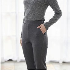 画像2: Reginetta　クロスウォーム　吸湿発熱素材　切替スリムパンツ　【12月上旬入荷予定】《M・L・LL、4色、股下丈68cm》 (2)