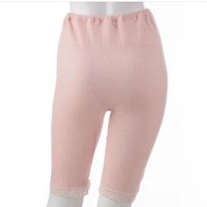 画像2: エアメリー　裏綿100%・表ウール100%　二重編　5分丈ボトム《M・L・LL、パステルピーチのみ》 (2)