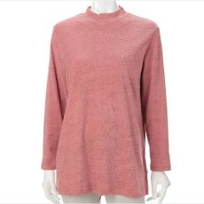 画像1: カレンサーモ　吸湿発熱素材　ジャカード編　チェーン柄チュニック《フリーサイズ、4色、着丈70cm》 (1)