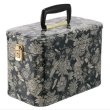 画像1: エトワール海渡　トレンケース　ブラックラインフラワー柄《2色、７寸・30cm・33cm》 (1)