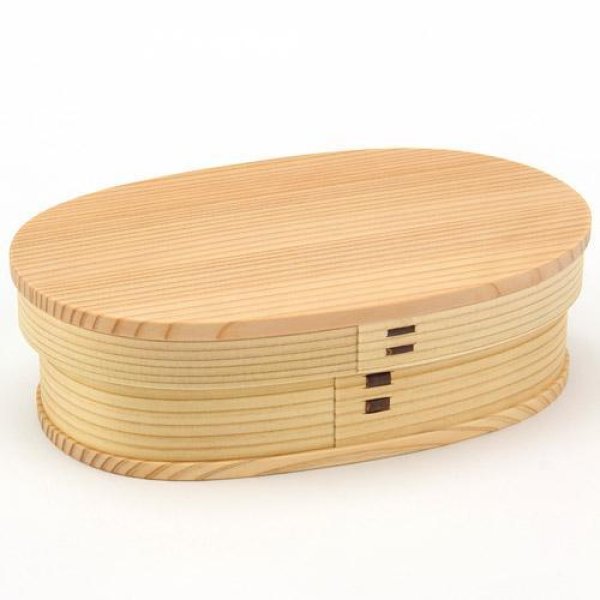 画像1: 大館工芸社　大館曲げわっぱ　小判弁当　（小）【仕切別売り】《490ml、秋田杉》 (1)