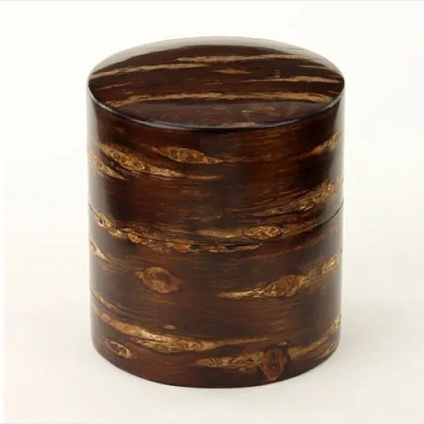 画像1: 角館樺細工　総皮茶入　無地《径8.5×H8.8cm 容量約100g》 (1)