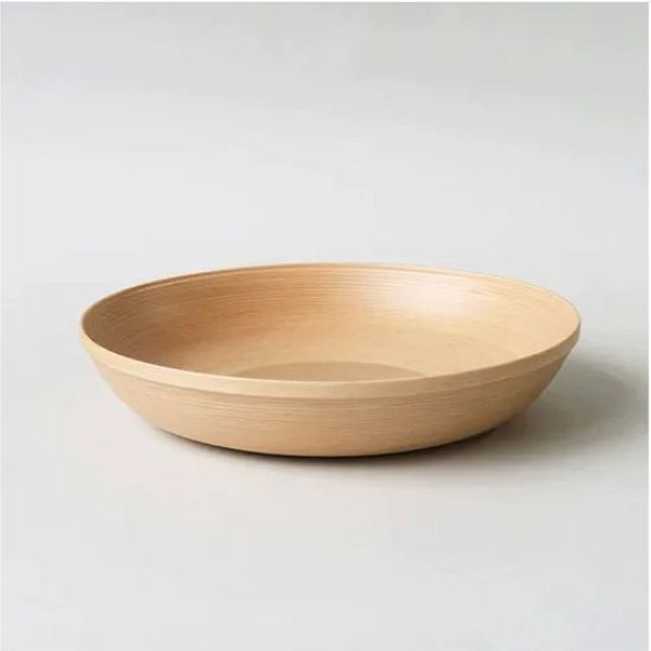 画像1: BUNACO　浅型ボウル　生成　【青森のブナ使用】《生成のみ、24×18.2×H4.5cm》 (1)