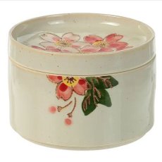 画像2: エトワール海渡　波佐見焼窯元「勲山窯」　葉桜蓋付小物入れ《約直径10.5×高さ7.3cm》 (2)