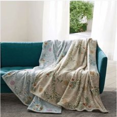 画像1: モリスギャラリー　ラークスパー柄　綿毛布《2色、140×200cm、オーガニックコットン使用》 (1)